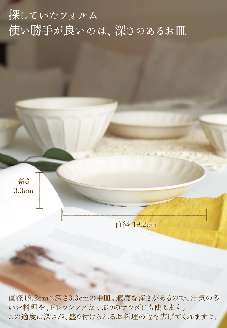 ボヌール 中皿 19.2cm 日本製 美濃焼き┃おしゃれ食器 おしゃれお皿の